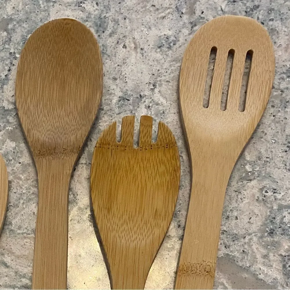 Set of Bamboo Cooking Utensils